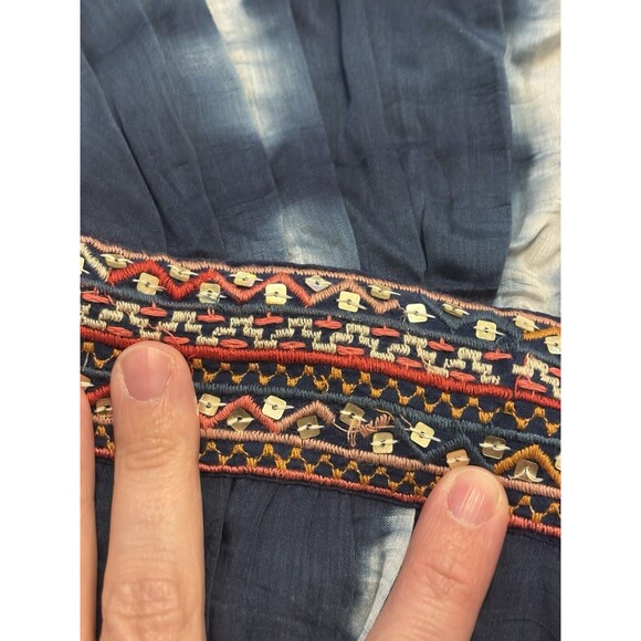 Anthropologie Verb By Pallavi Singhee Beaded Tie-Dye Mini Navy Dress NWT Size S - Picture 6 of 13